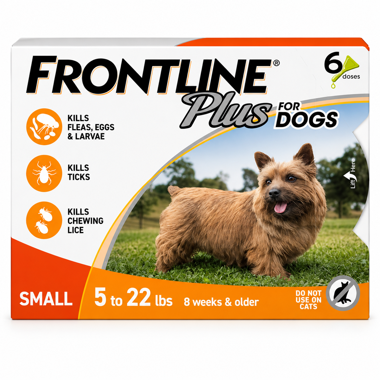 Frontline Plus for Dogs Small (5–22 lbs) Flea & Tick Treatment 6 Doses