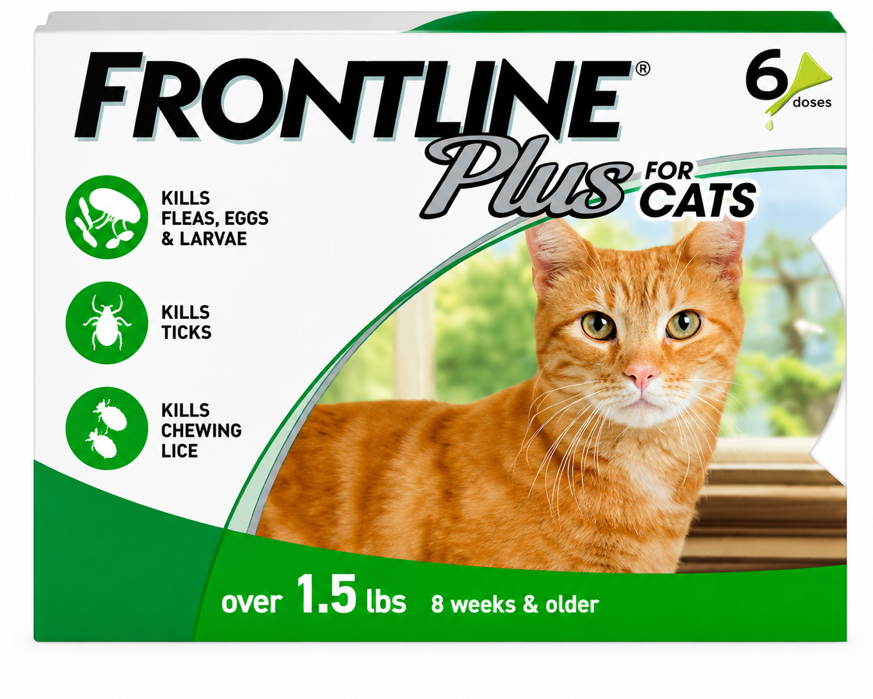 Frontline Plus for Cats Flea & Tick Treatment – 6 Doses