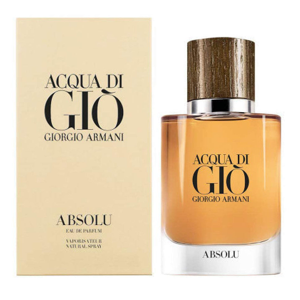 Acqua di Giò Absolu perfume bottle and packaging on a white background