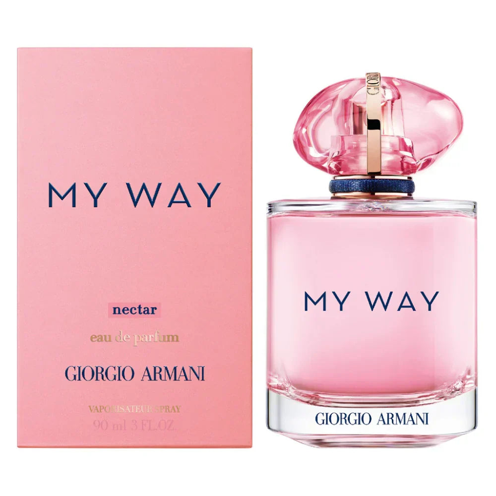 Giorgio Armani 'My Way' perfume bottle and packaging on a white background