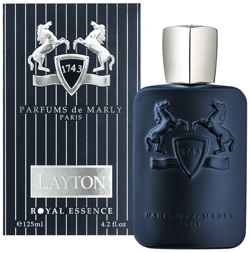 Parfums de Marly Layton perfume bottle and packaging on a white background