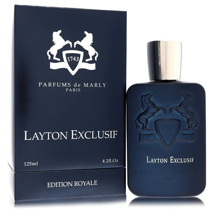 Parfums de Marly Layton Exclusif perfume bottle and packaging on a white background