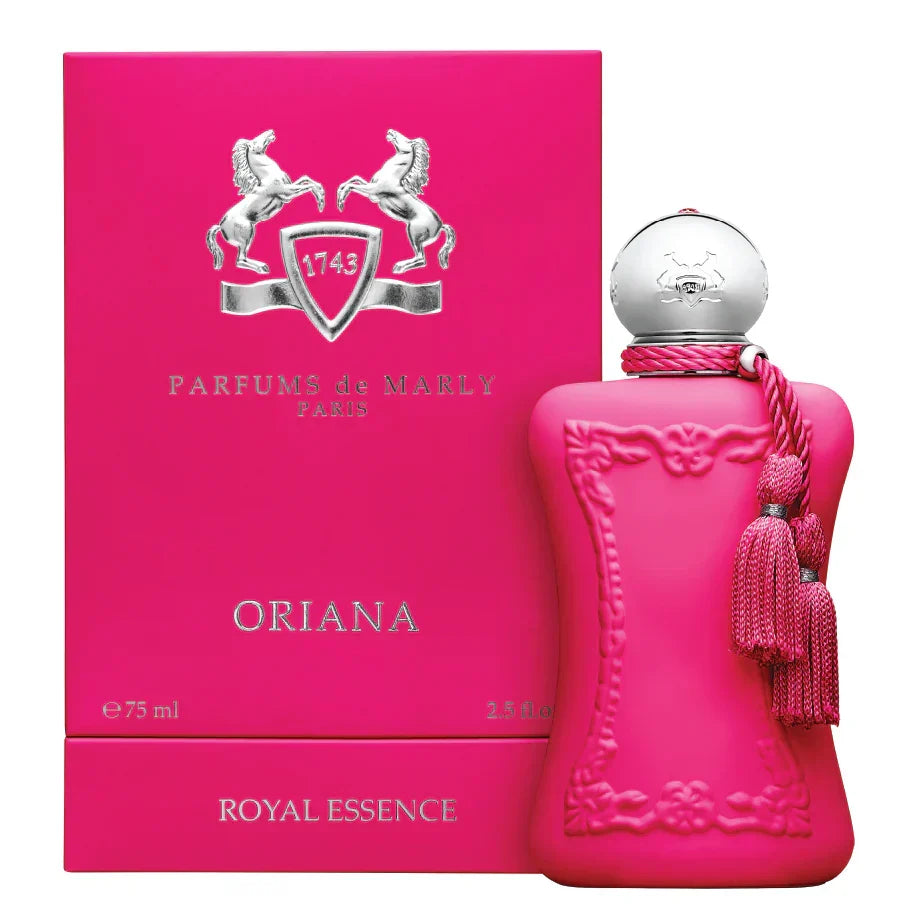 Pink Parfums de Marly Oriana perfume bottle and packaging on a white background