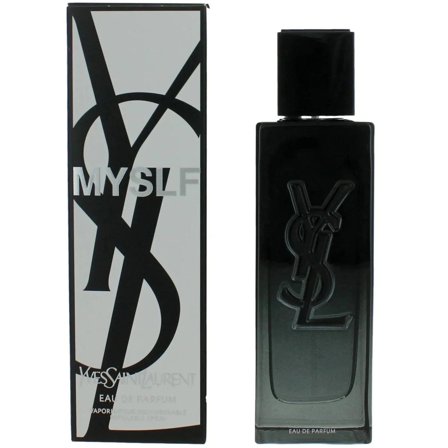 YSL perfume bottle and packaging on a white background