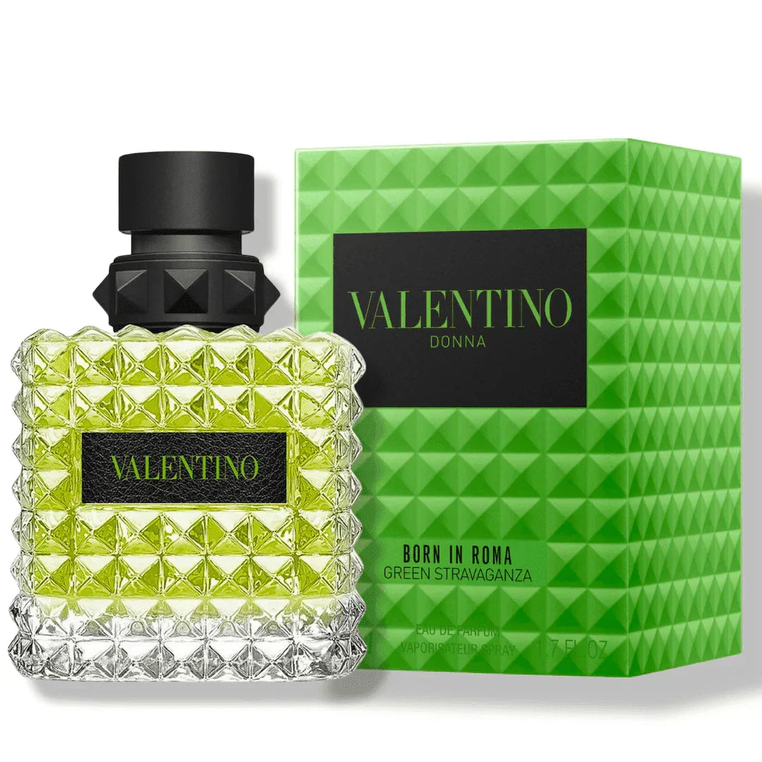 Valentino perfume bottle and packaging on a white background
