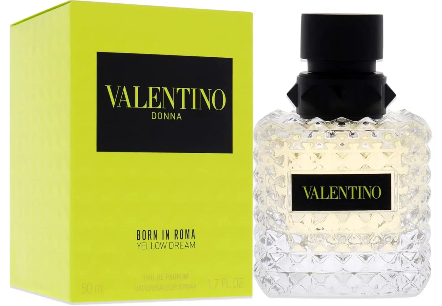 Valentino perfume bottle and packaging on a white background